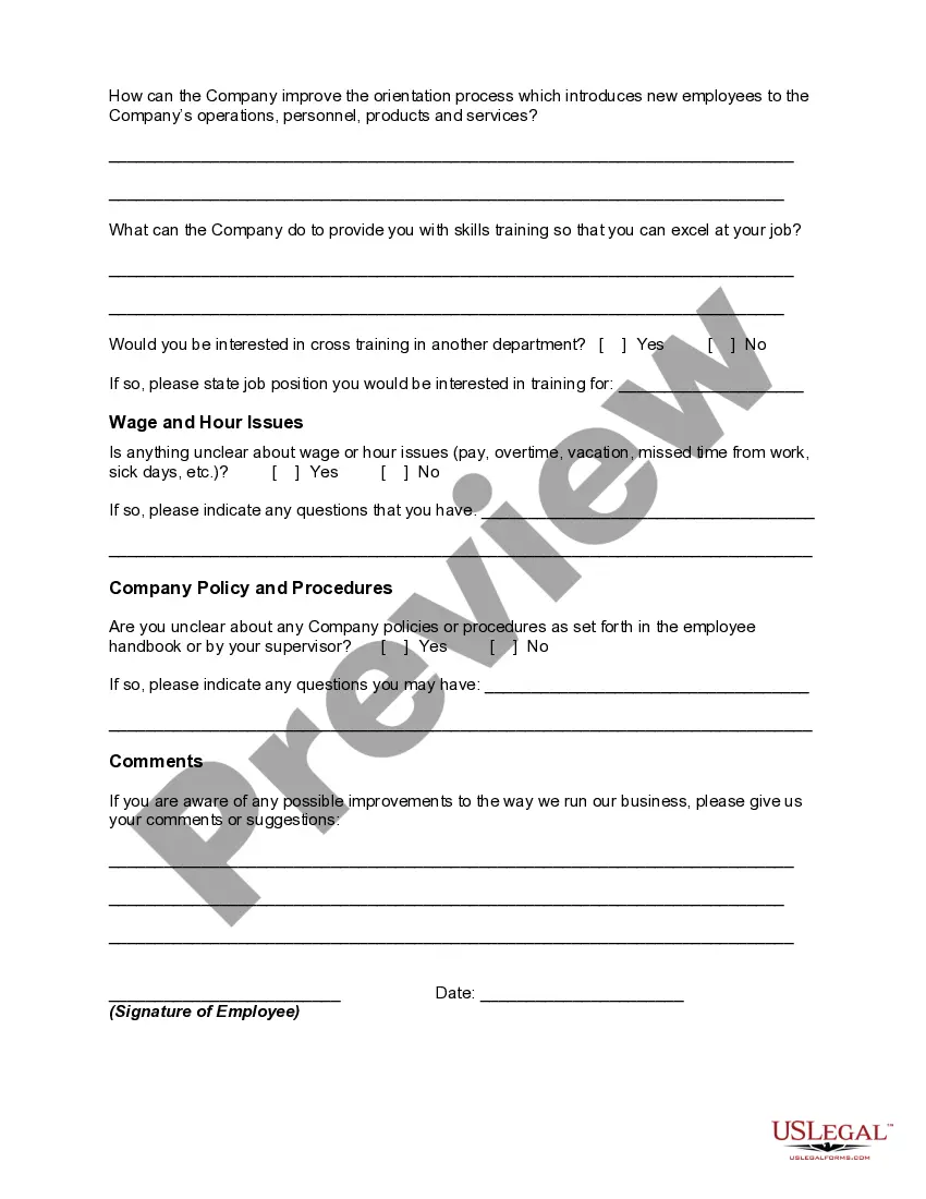 Get New Employee Survey Preview New Employee Survey