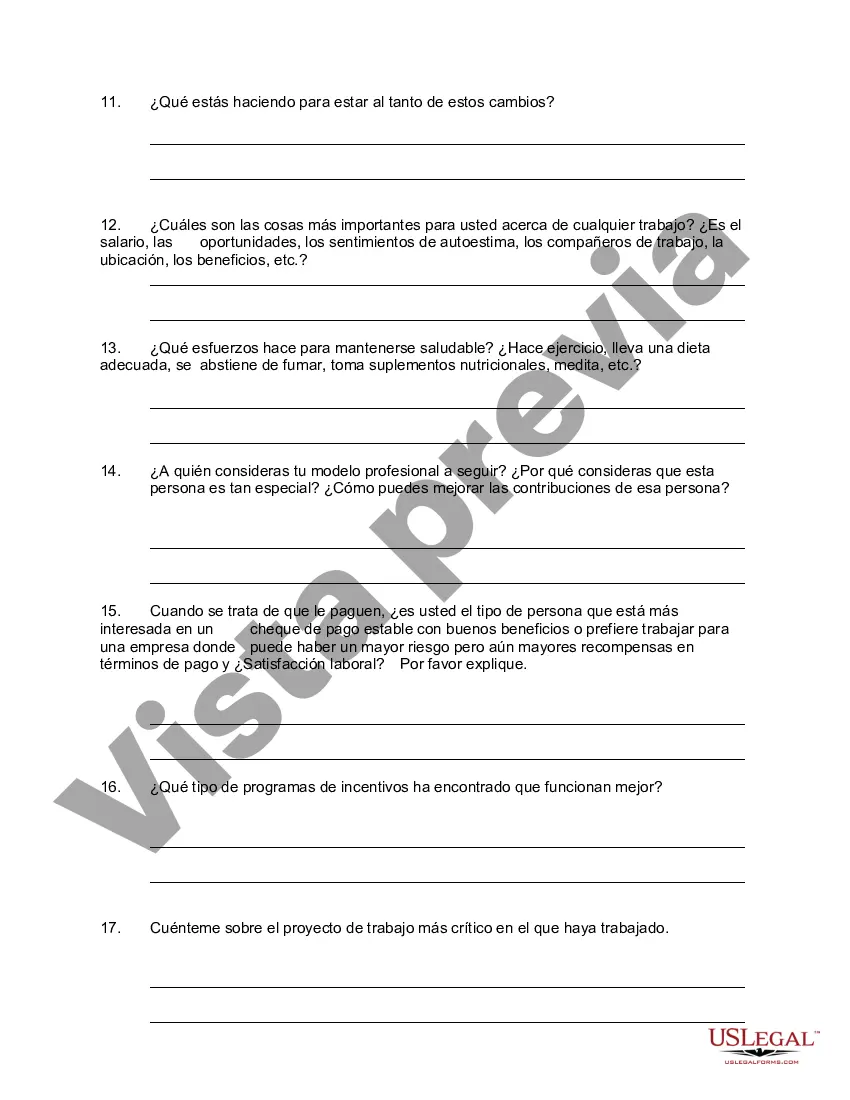 Get Cuestionario de entrevista para trabajadores del conocimiento Preview Cuestionario de entrevista para trabajadores del conocimiento