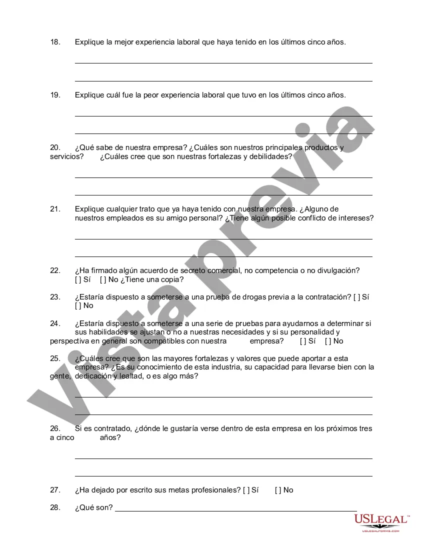 Get Cuestionario de entrevista para trabajadores del conocimiento Preview Cuestionario de entrevista para trabajadores del conocimiento