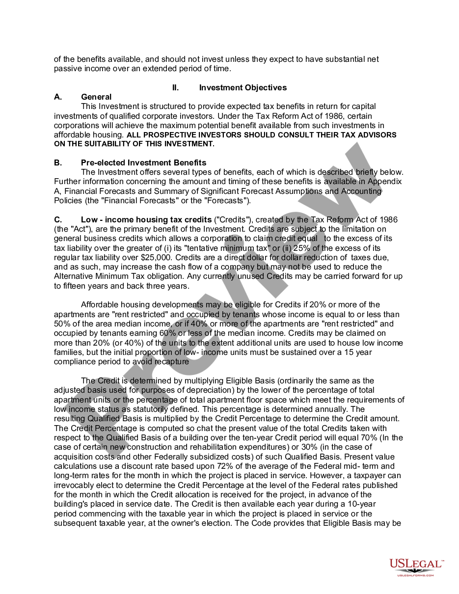 page 4 Offering Memorandum - Limited Partnership preview