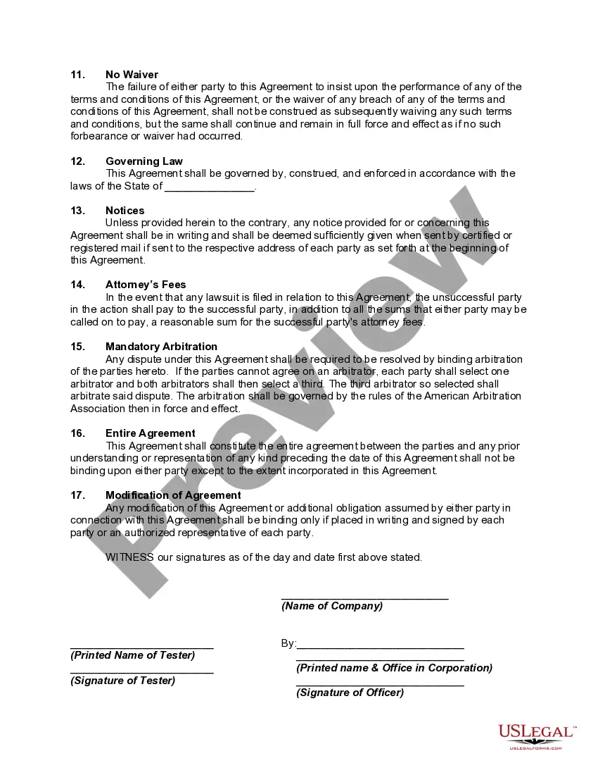 Get Beta Tester Non-Disclosure Agreement Preview Beta Tester Non-Disclosure Agreement