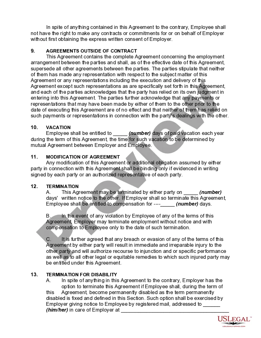 Get General Form of Employment Agreement Preview General Form of Employment Agreement
