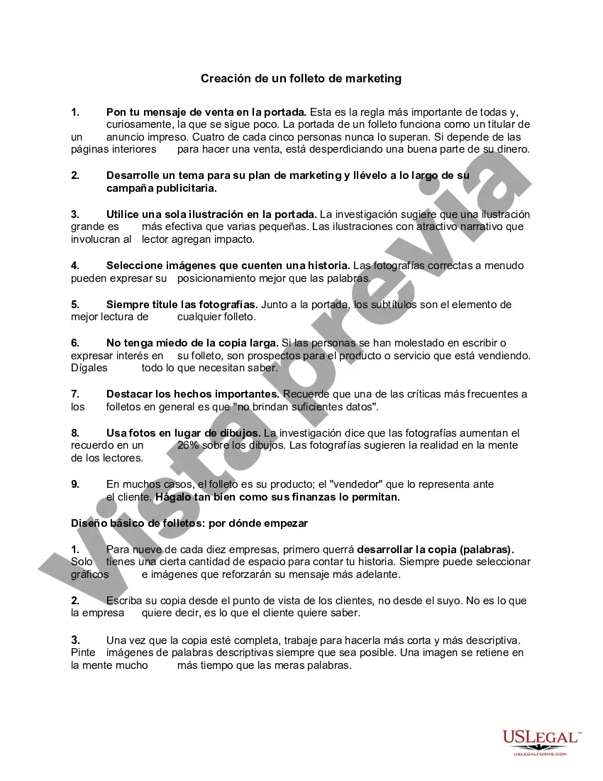 Preview Creación de un folleto de marketing
