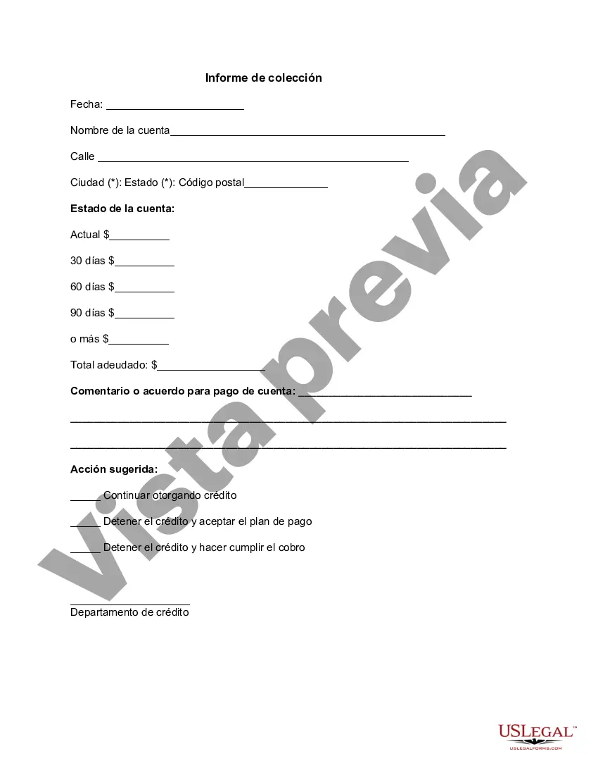 Preview Informe de colección