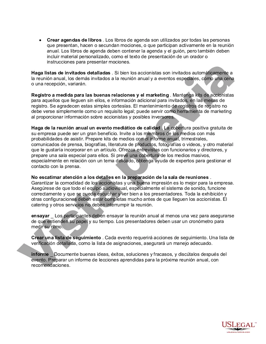 Preview Lista de verificación para planificar una reunión anual eficaz