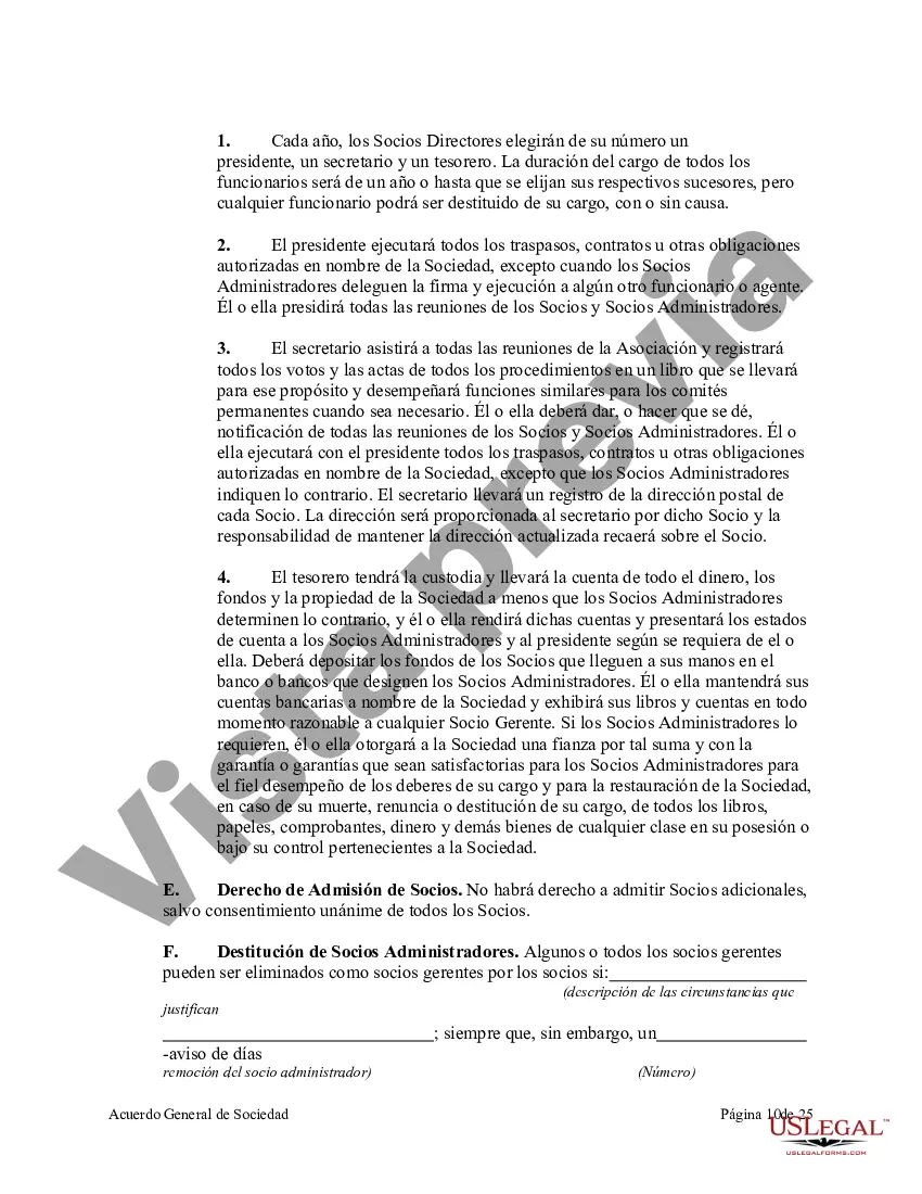 Preview Acuerdo de sociedad general con socios gerentes y funcionarios