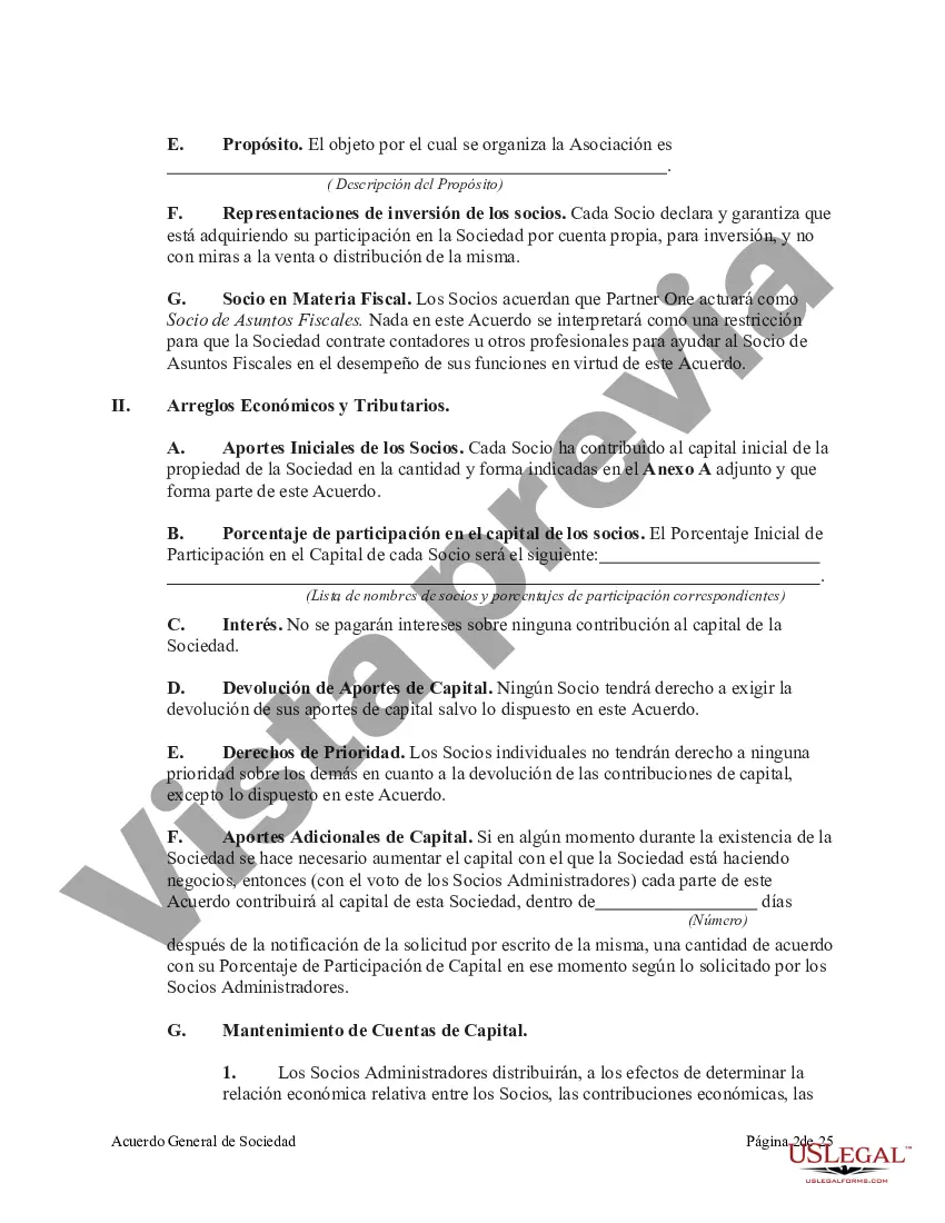 Preview Acuerdo de sociedad general con socios gerentes y funcionarios