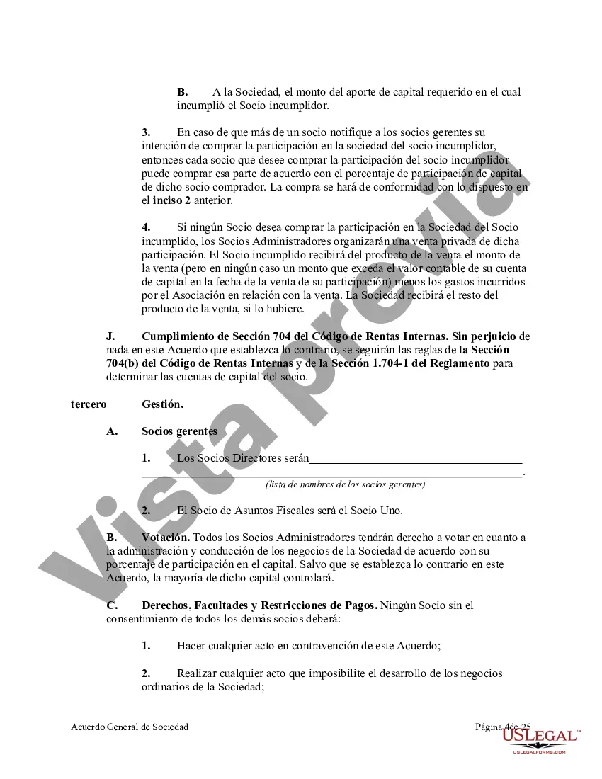 Preview Acuerdo de sociedad general con socios gerentes y funcionarios