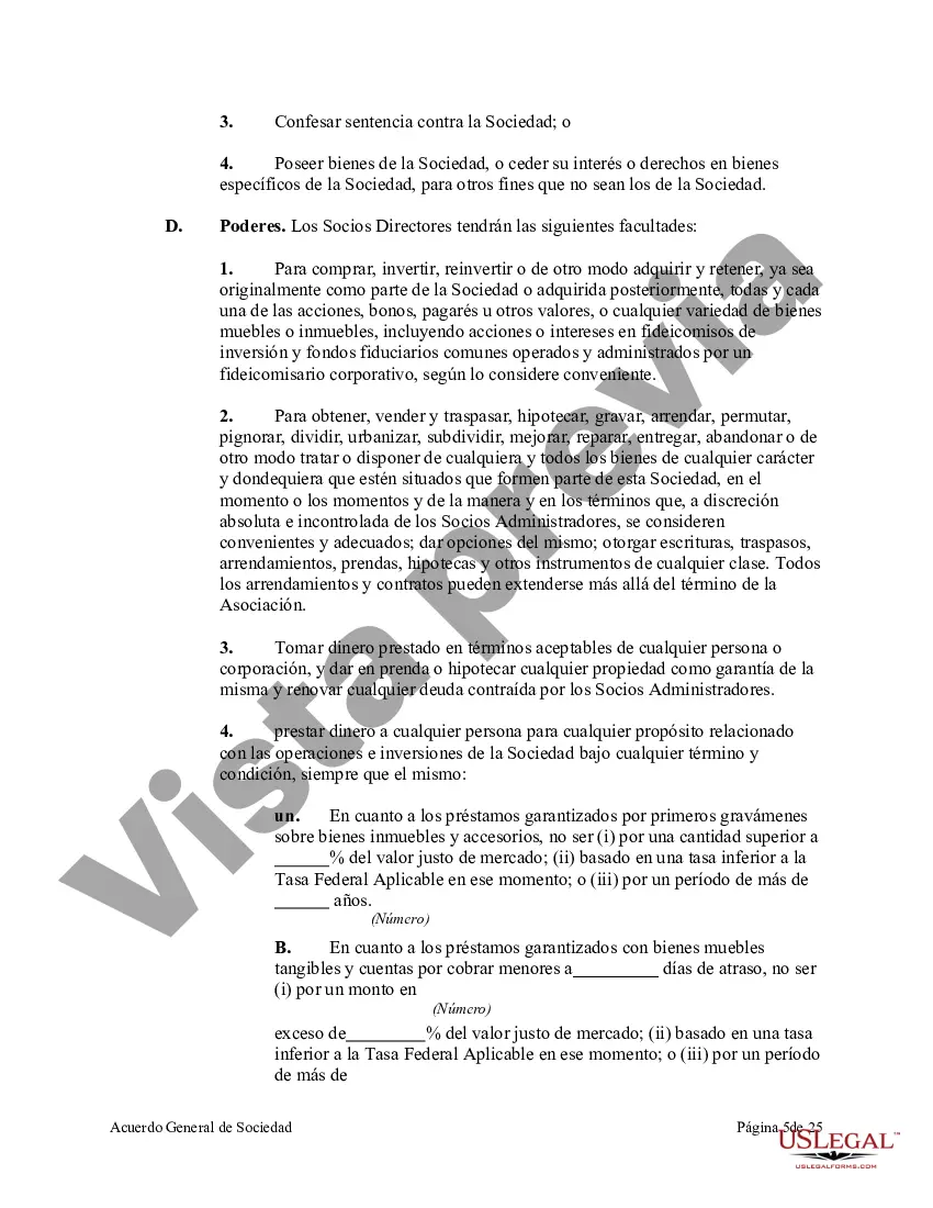 Preview Acuerdo de sociedad general con socios gerentes y funcionarios