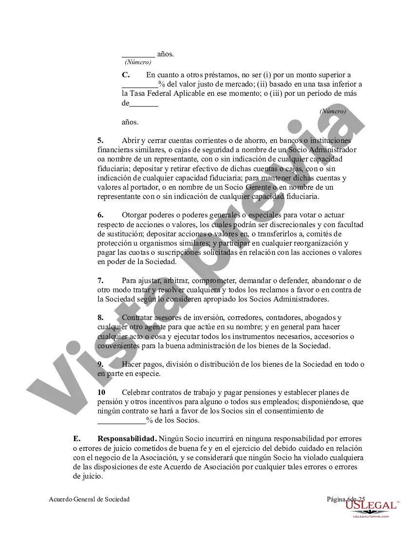 Preview Acuerdo de sociedad general con socios gerentes y funcionarios