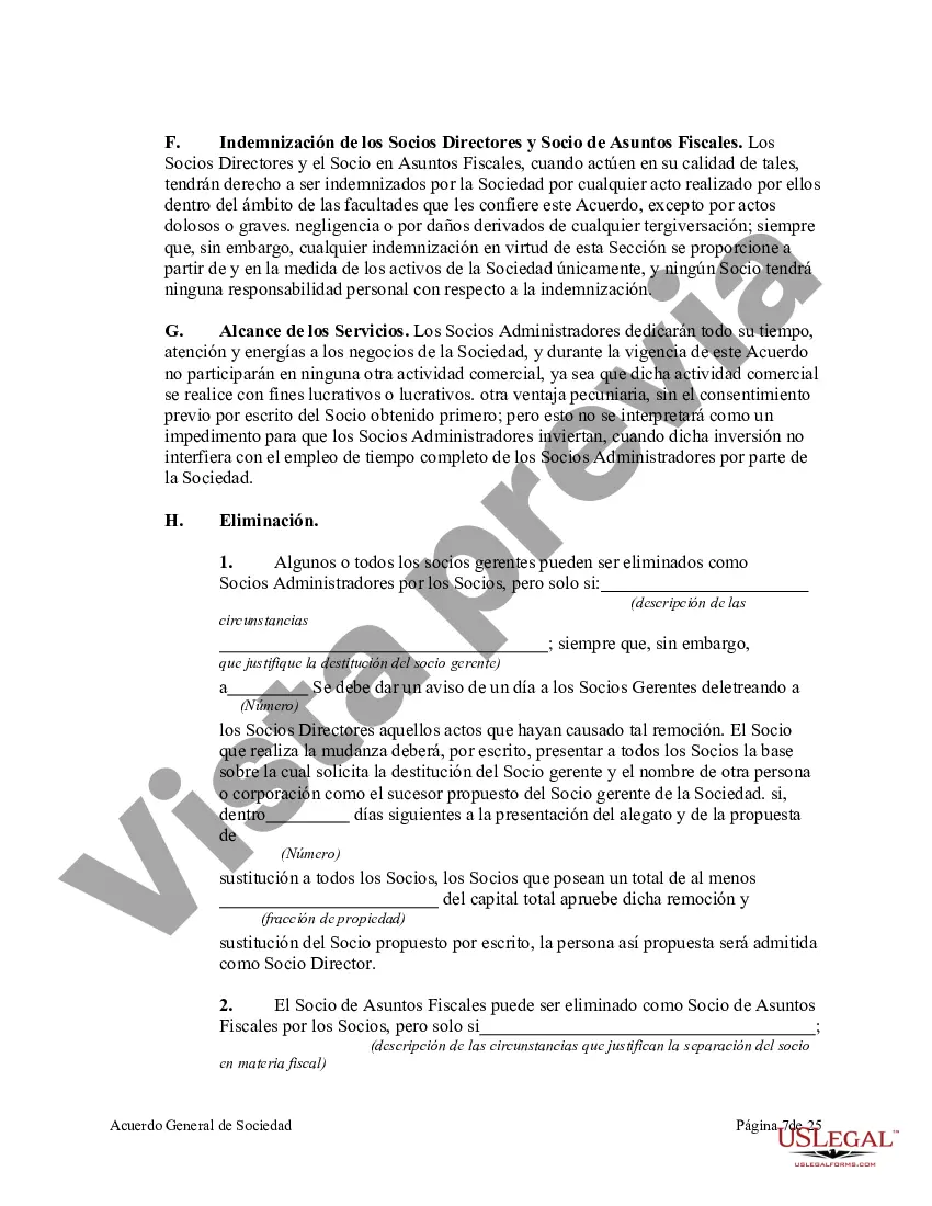 Preview Acuerdo de sociedad general con socios gerentes y funcionarios