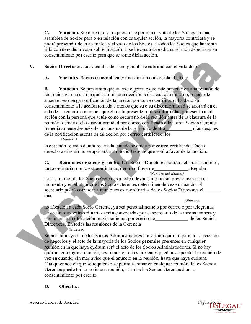 Preview Acuerdo de sociedad general con socios gerentes y funcionarios