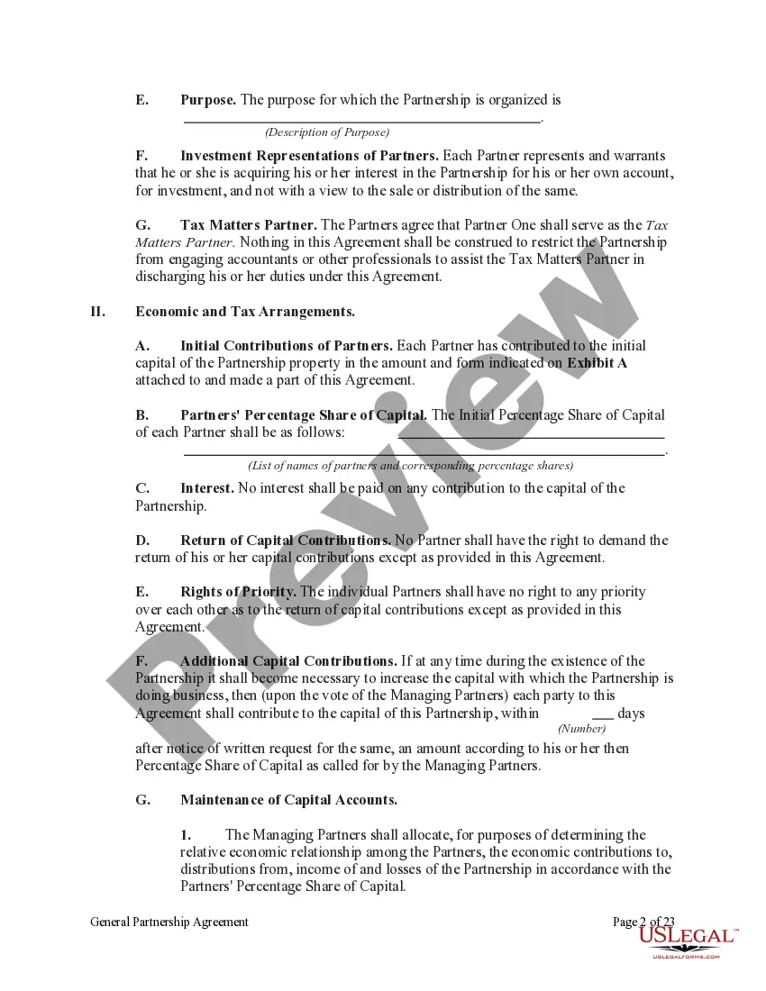Preview General Partnership Agreement with Managing Partners and Officers