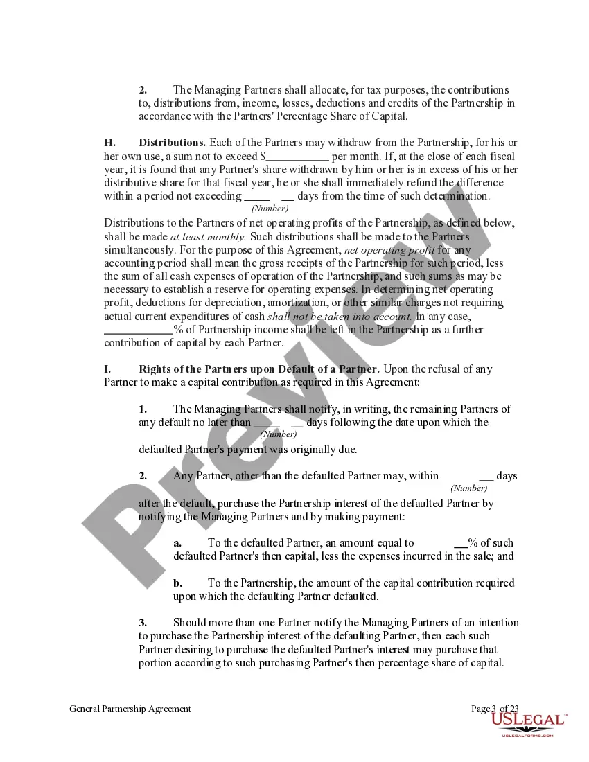 Preview General Partnership Agreement with Managing Partners and Officers