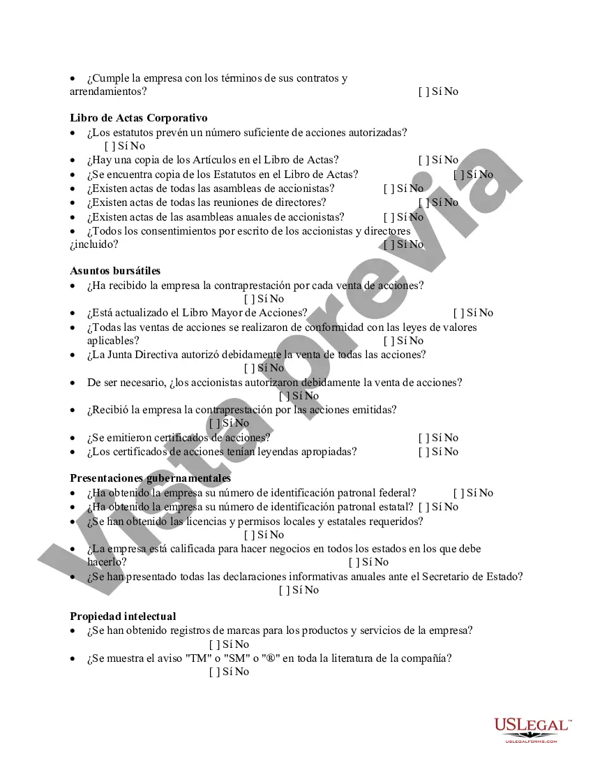 Preview Lista de verificación - Inventario de cumplimiento legal de pequeñas empresas