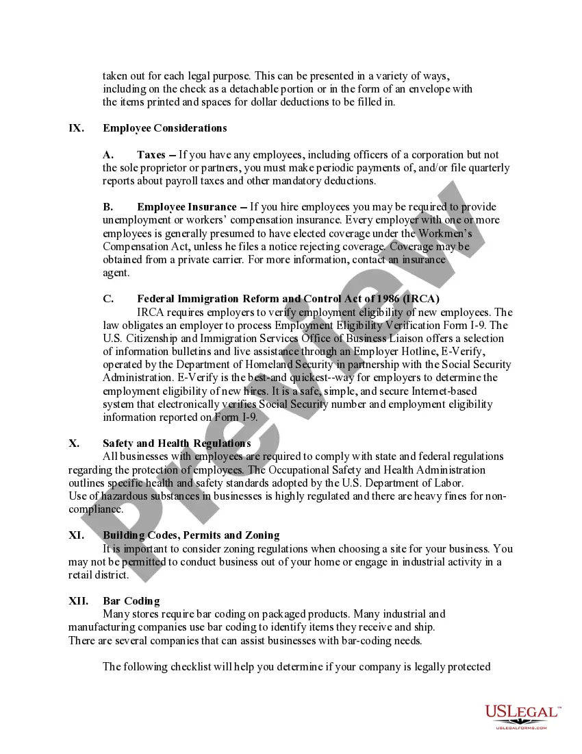 Get Checklist - Small Business Legal Compliance Inventory Preview Checklist - Small Business Legal Compliance Inventory