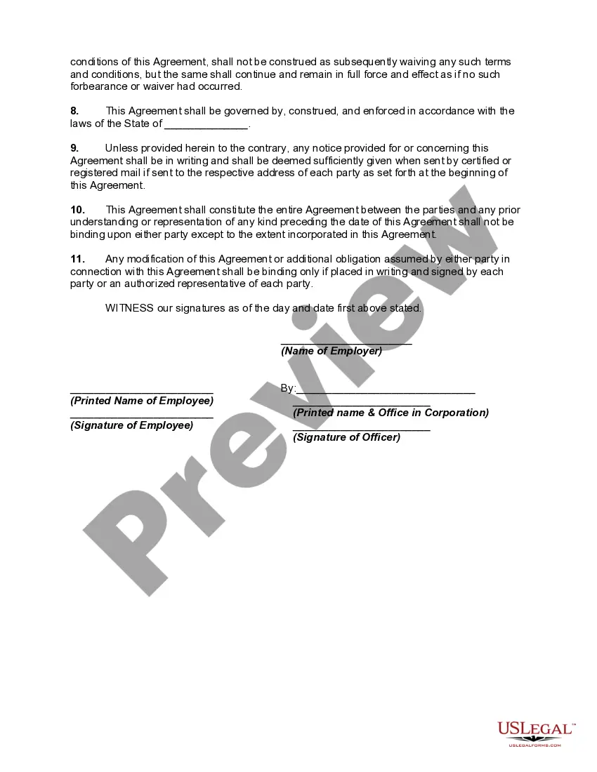 Preview General Non-Competition Agreement