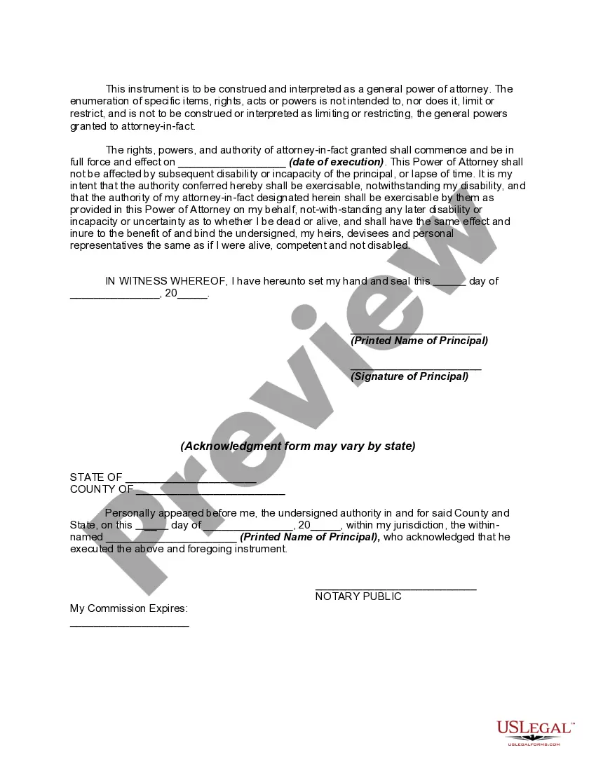 Get General Power of Attorney for Property Preview General Power of Attorney for Property