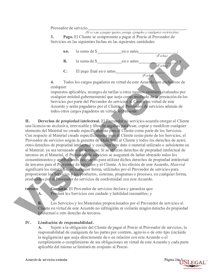 Preview Acuerdo de servicios estándar