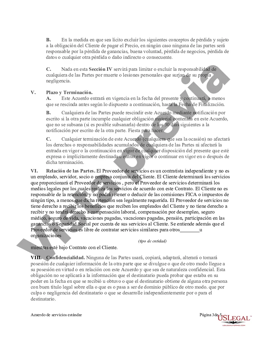 Preview Acuerdo de servicios estándar