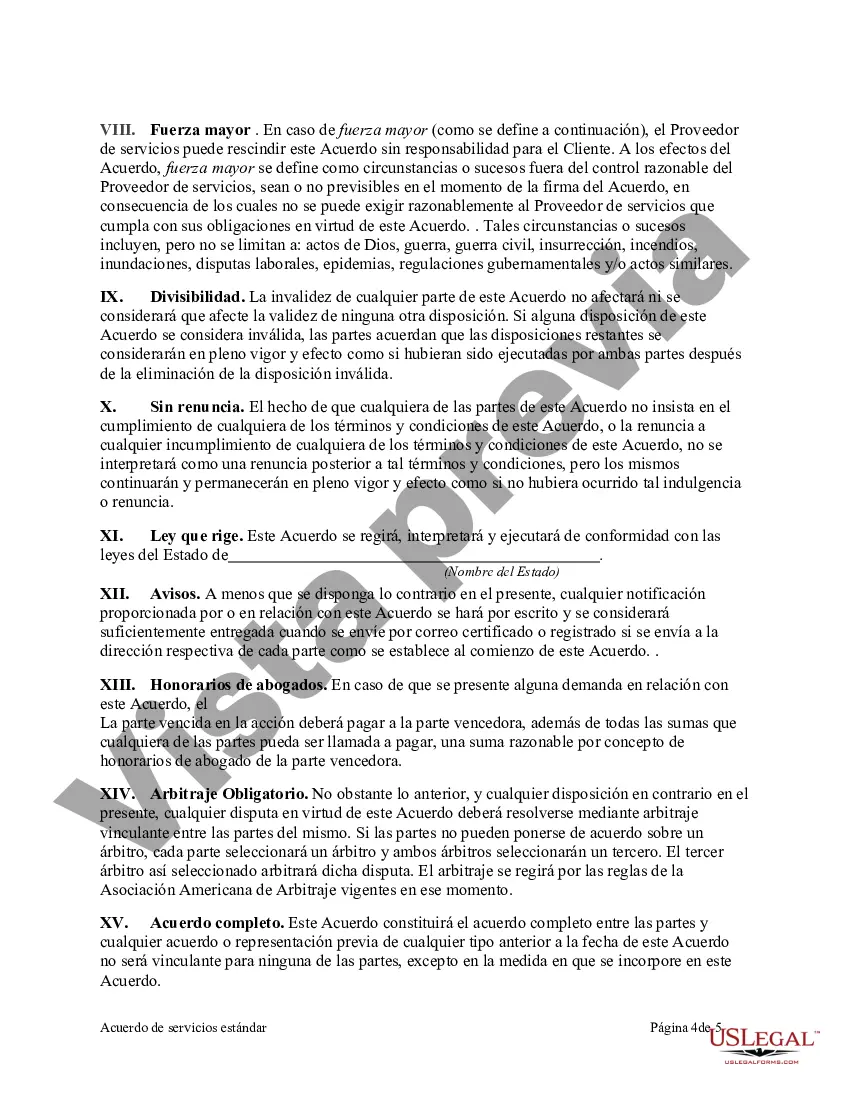 Preview Acuerdo de servicios estándar