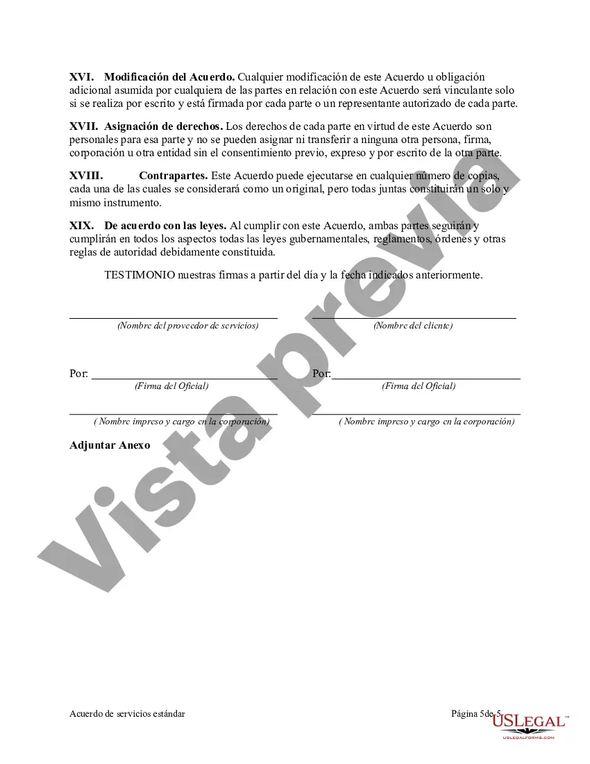 Preview Acuerdo de servicios estándar