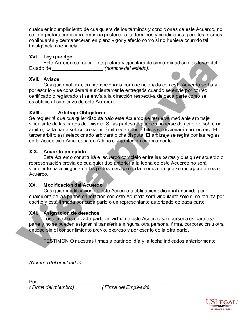 Preview Acuerdo Laboral entre Médico y Profesional Sociedad de Responsabilidad Limitada con Acuerdo de Confidencialidad y Pacto de No Competencia