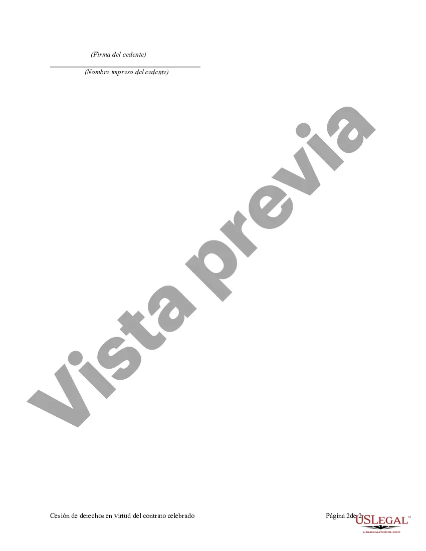 Preview Cesión de derechos en virtud del contrato celebrado