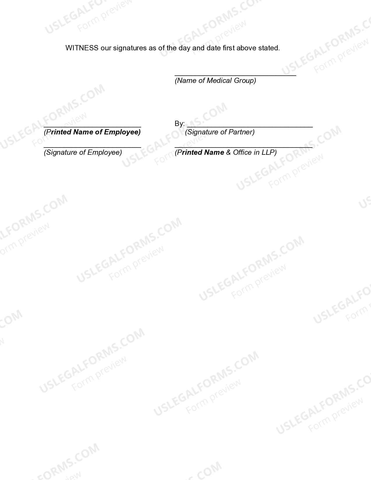 Preview Employment Agreement and Non-Competition Agreement between Physician and Medical Practice Providing Services as a Limited Liability Partnership