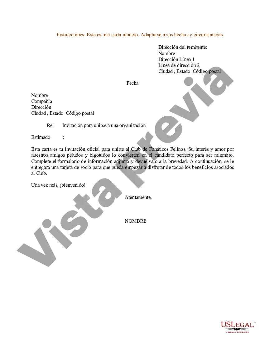 Preview Ejemplo de carta de invitación para unirse a una organización