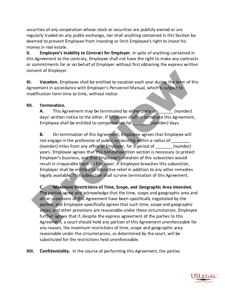 page 3 Employment Agreement with Staff Accountant preview