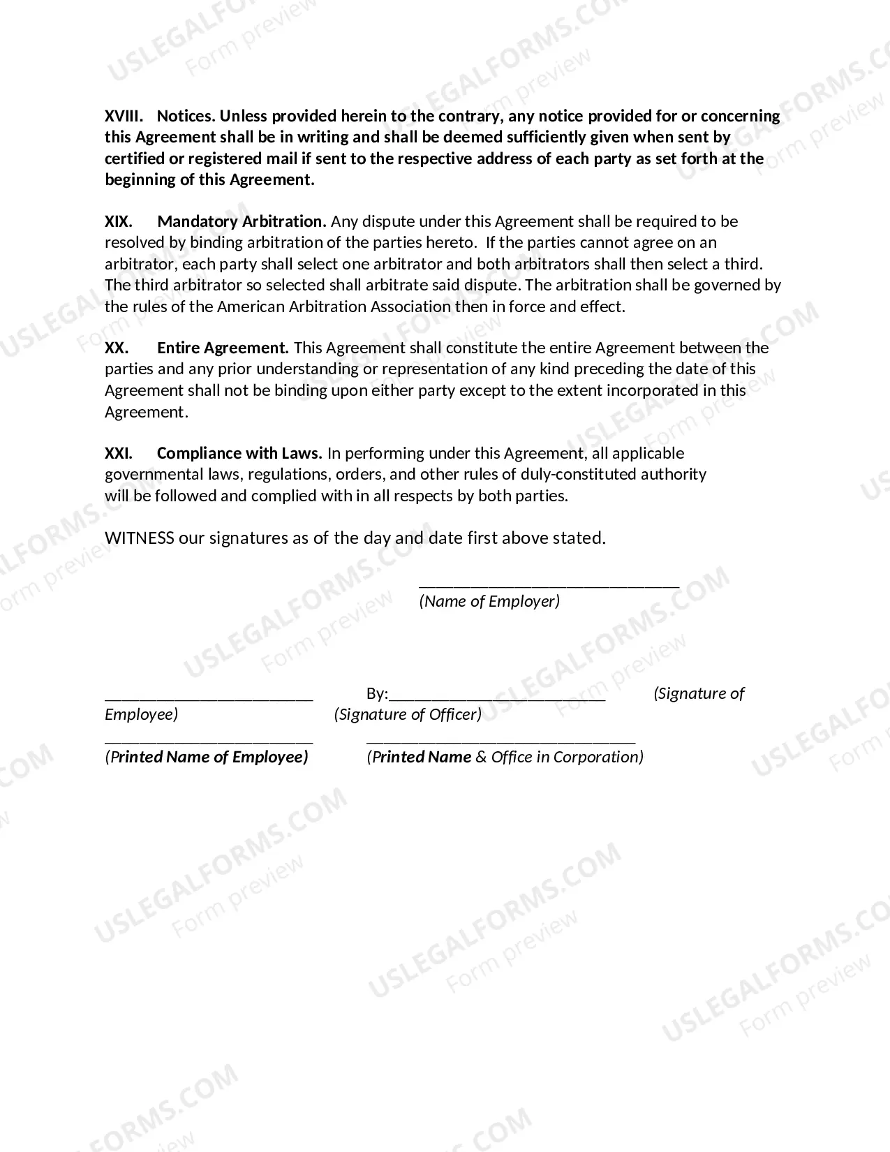 Preview Employment Agreement with Staff Accountant