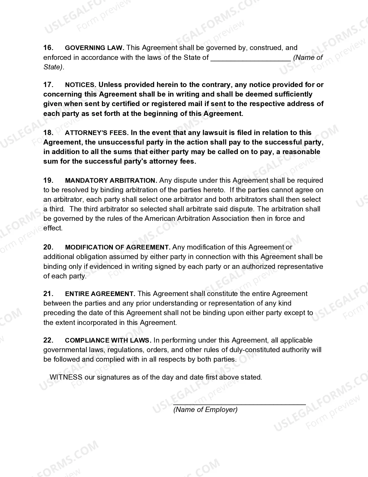Preview Employment Agreement with Renewable Energy Contractor including Covenant Not to Compete and Nondisclosure Clause