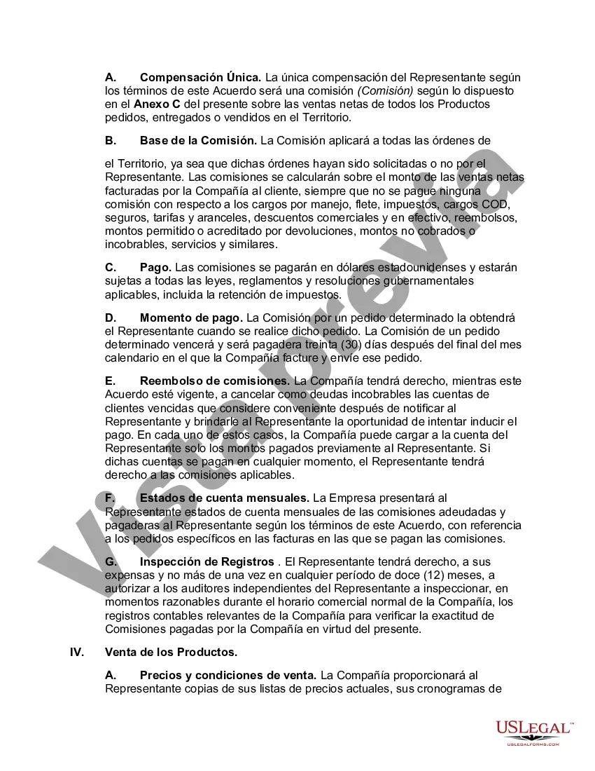 Preview Acuerdo de agencia de ventas exclusiva