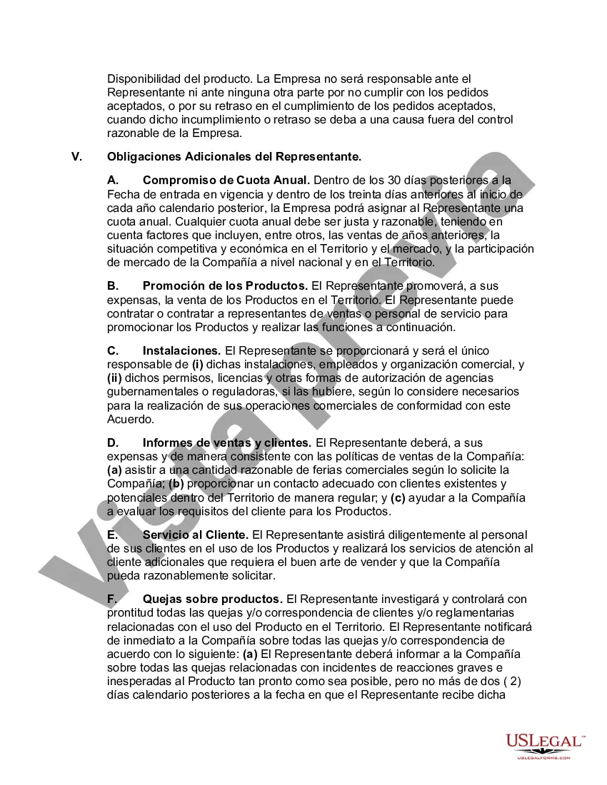 Preview Acuerdo de agencia de ventas exclusiva