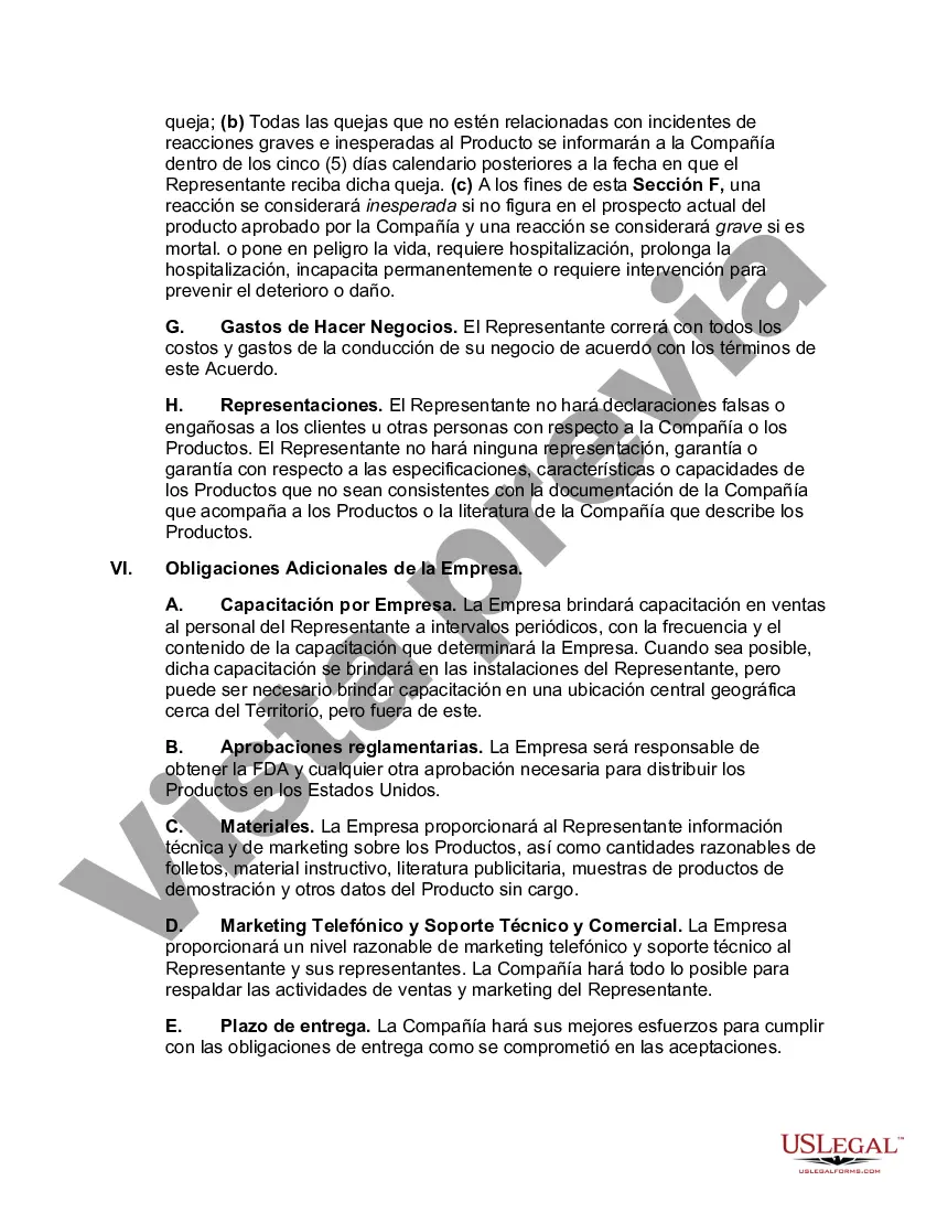 Preview Acuerdo de agencia de ventas exclusiva