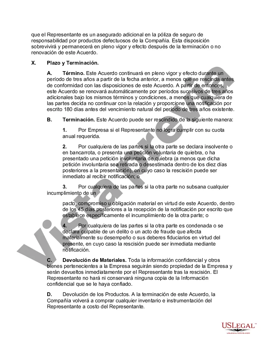 Preview Acuerdo de agencia de ventas exclusiva