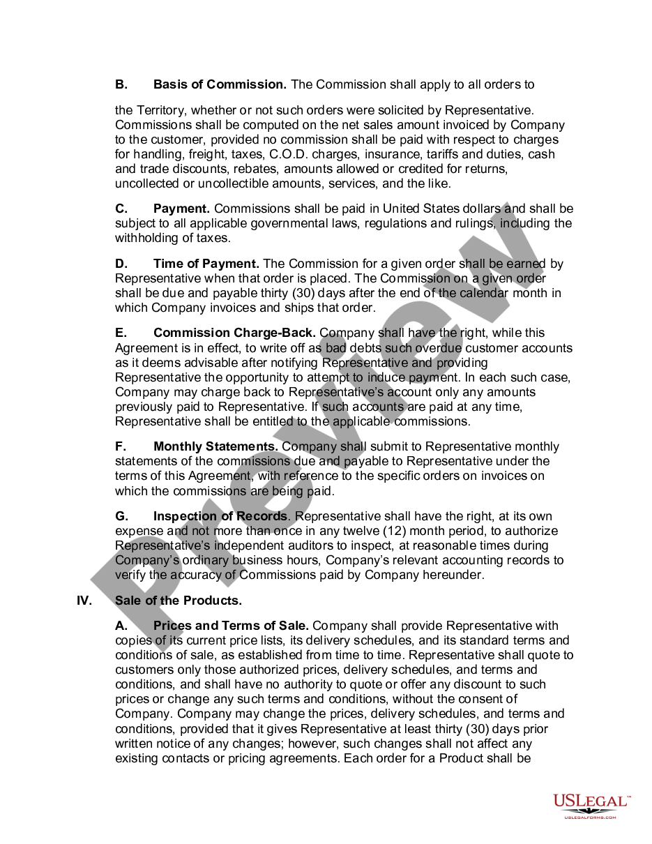 page 1 Exclusive Sales Agency Agreement preview