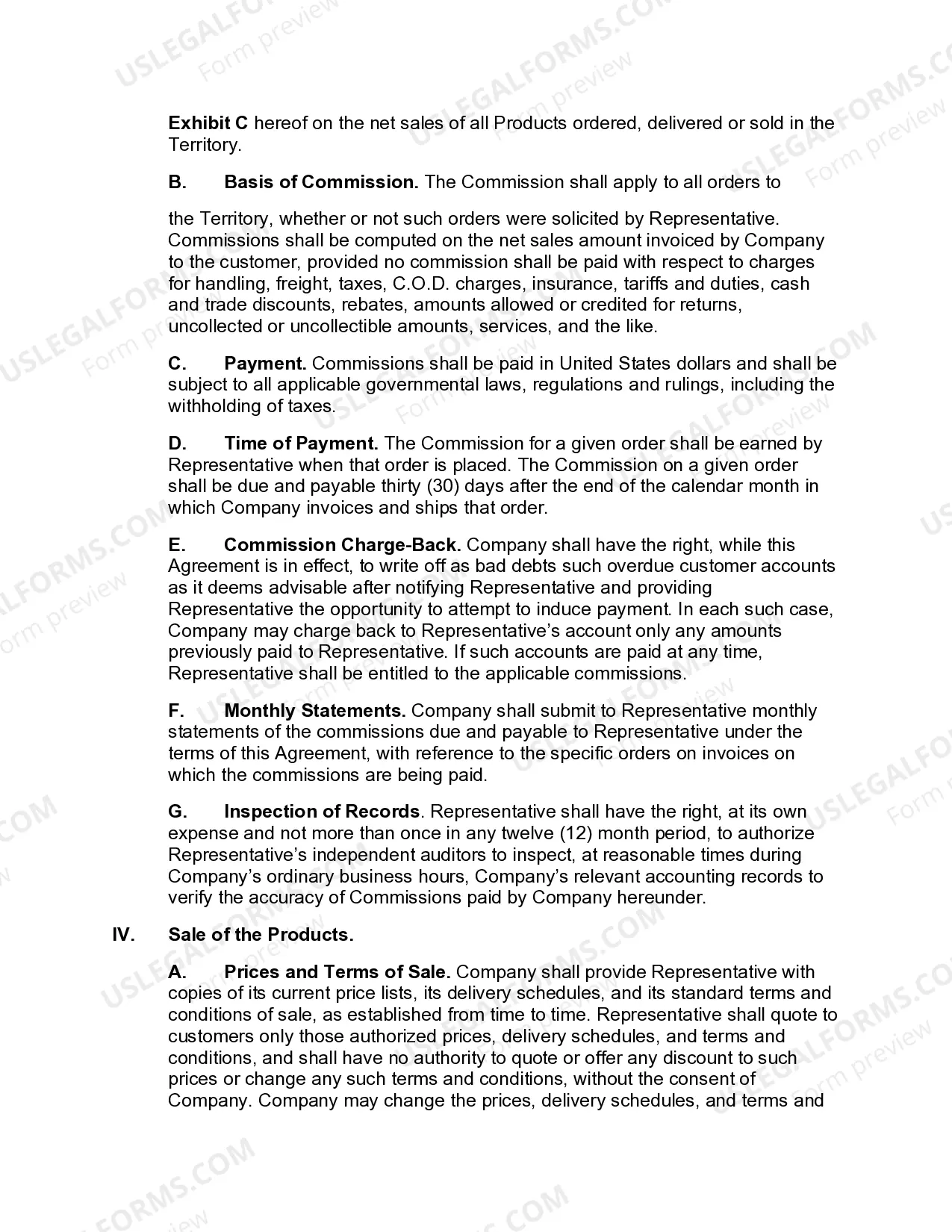 Preview Exclusive Sales Agency Agreement