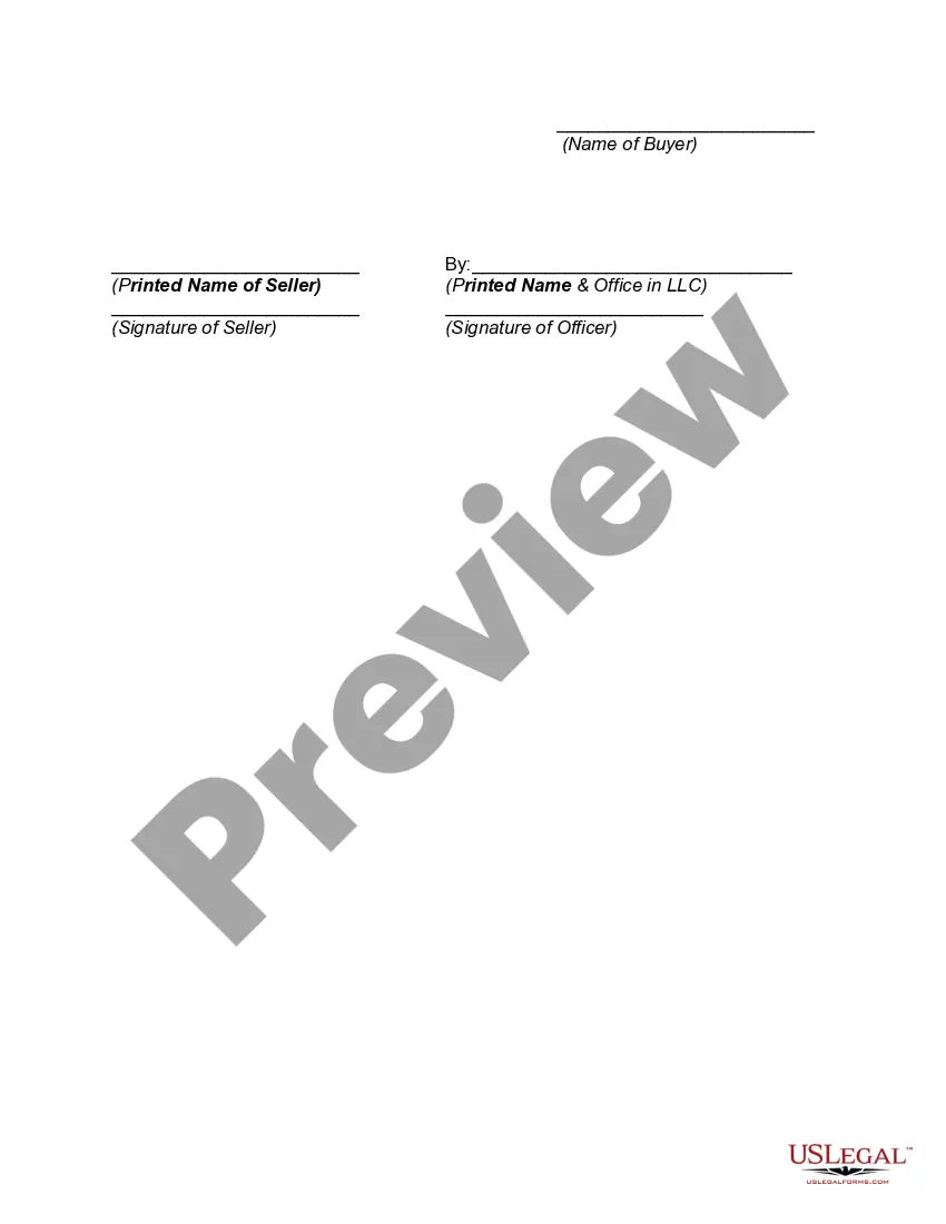 Preview Agreement for Sale of Business by Sole Proprietorship to Limited Liability Company