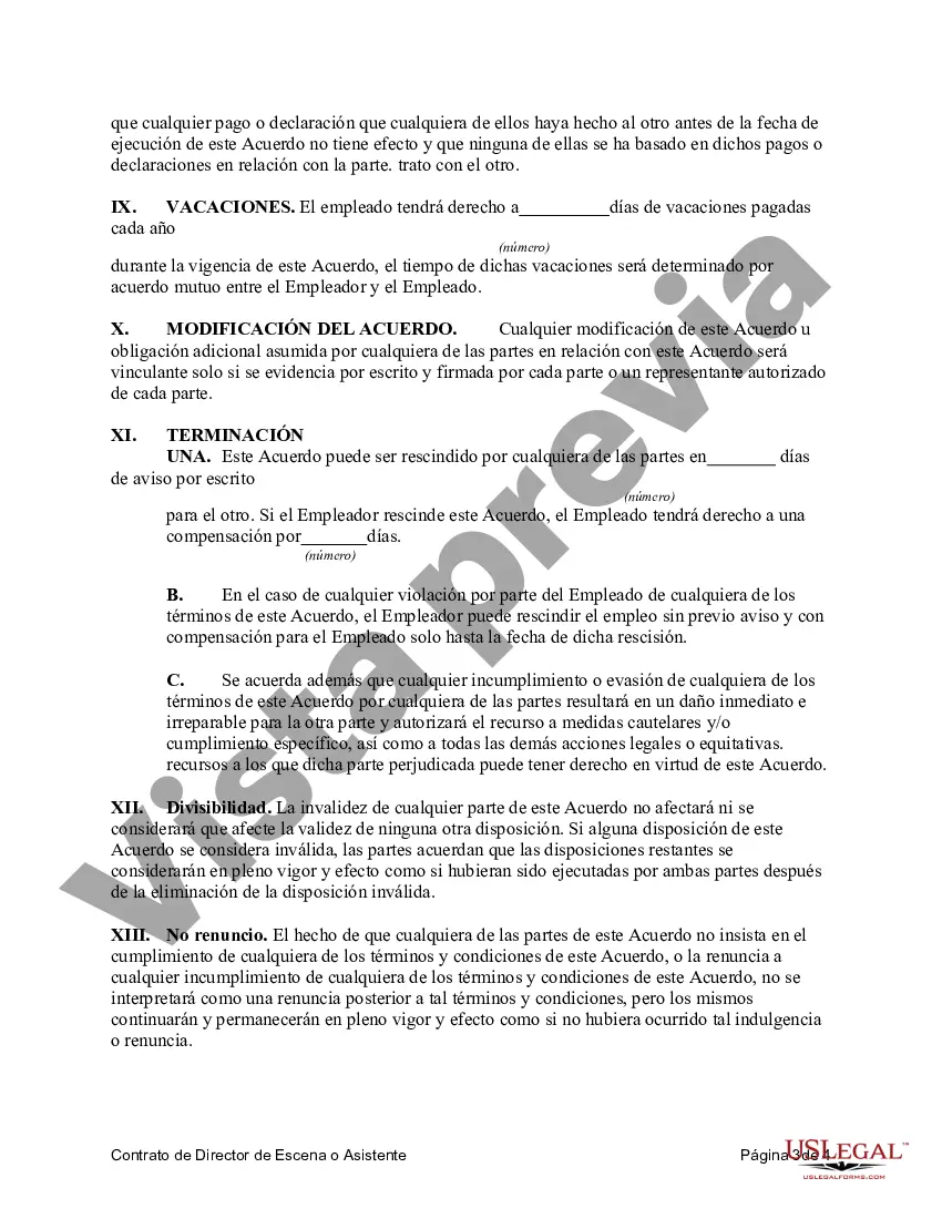 Preview Contrato de Director de Escena o Asistente de Director de Escena