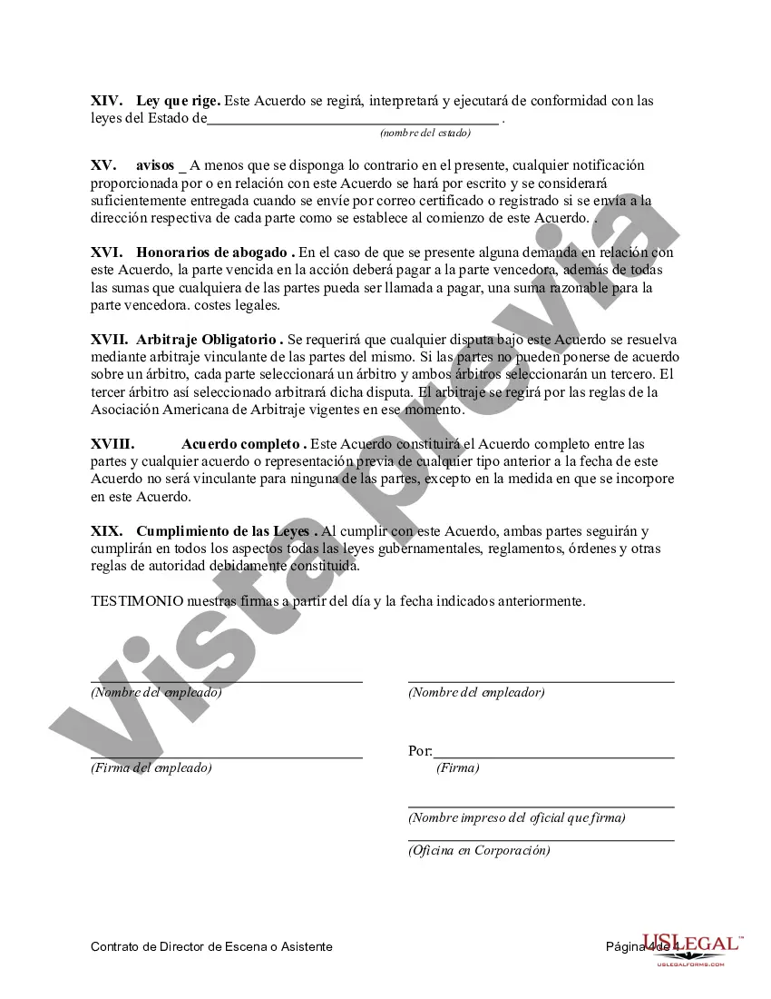 Preview Contrato de Director de Escena o Asistente de Director de Escena