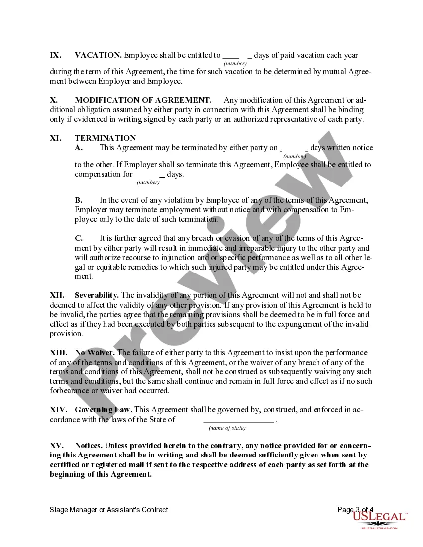 Get Stage Manager or Assistant Stage Manager Contract Preview Stage Manager or Assistant Stage Manager Contract
