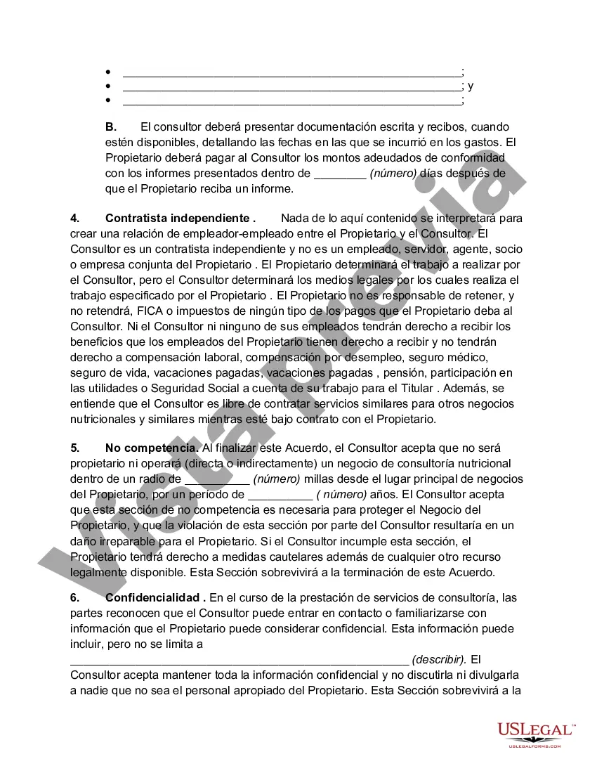 Preview Acuerdo de Consultor Independiente con Consultor Nutricional