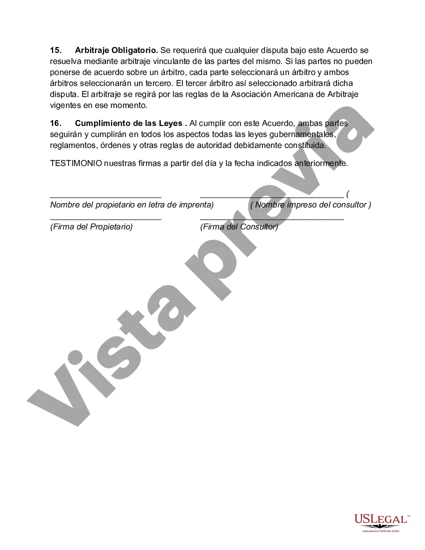 Preview Acuerdo de Consultor Independiente con Consultor Nutricional