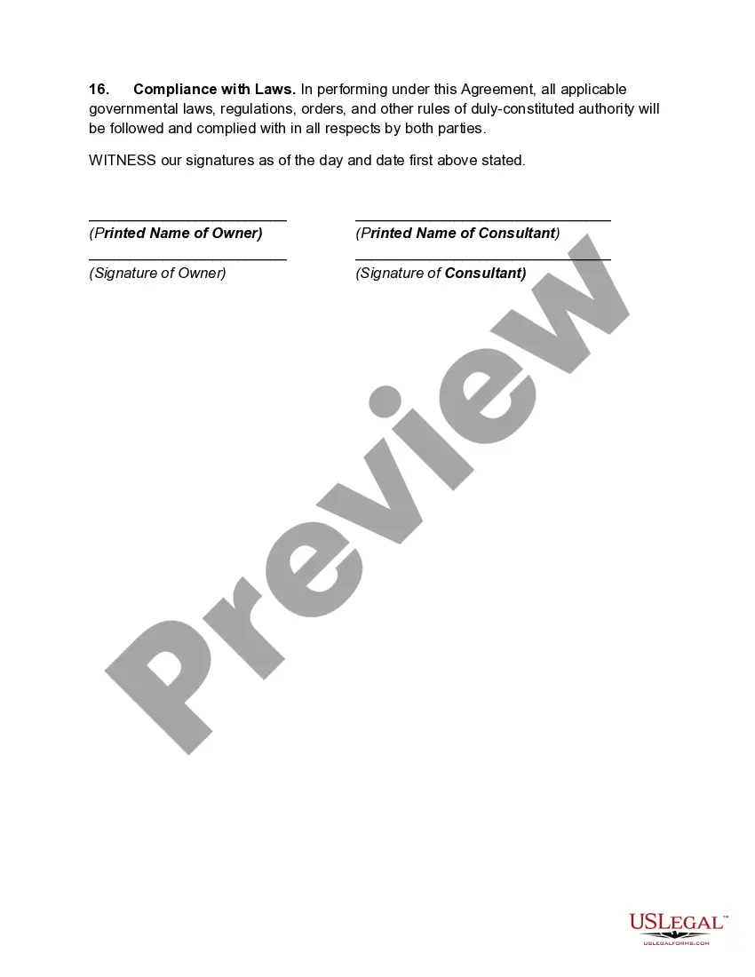 Preview Independent Consultant Agreement with Nutritional Consultant