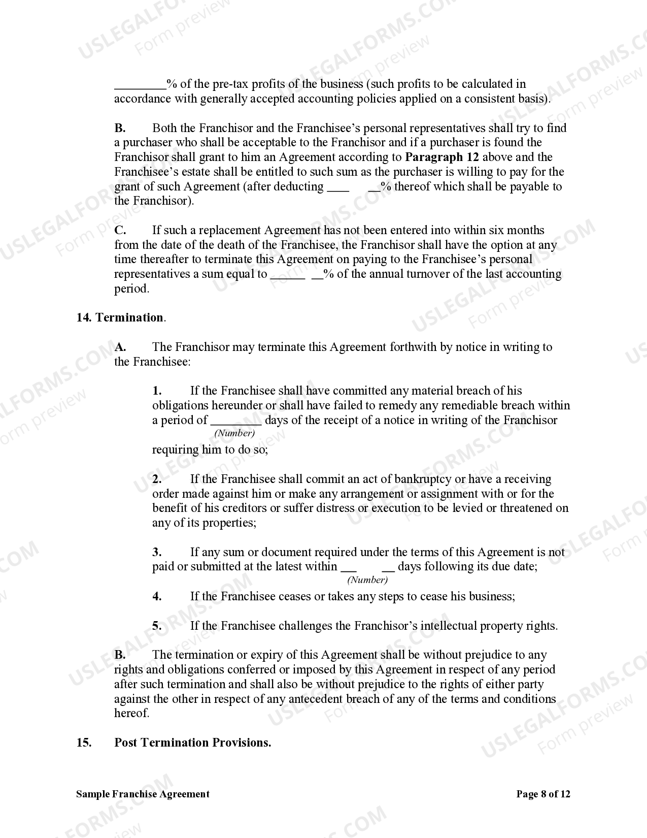 Sample Franchise Agreement Franchise Agreement Pdf US Legal Forms