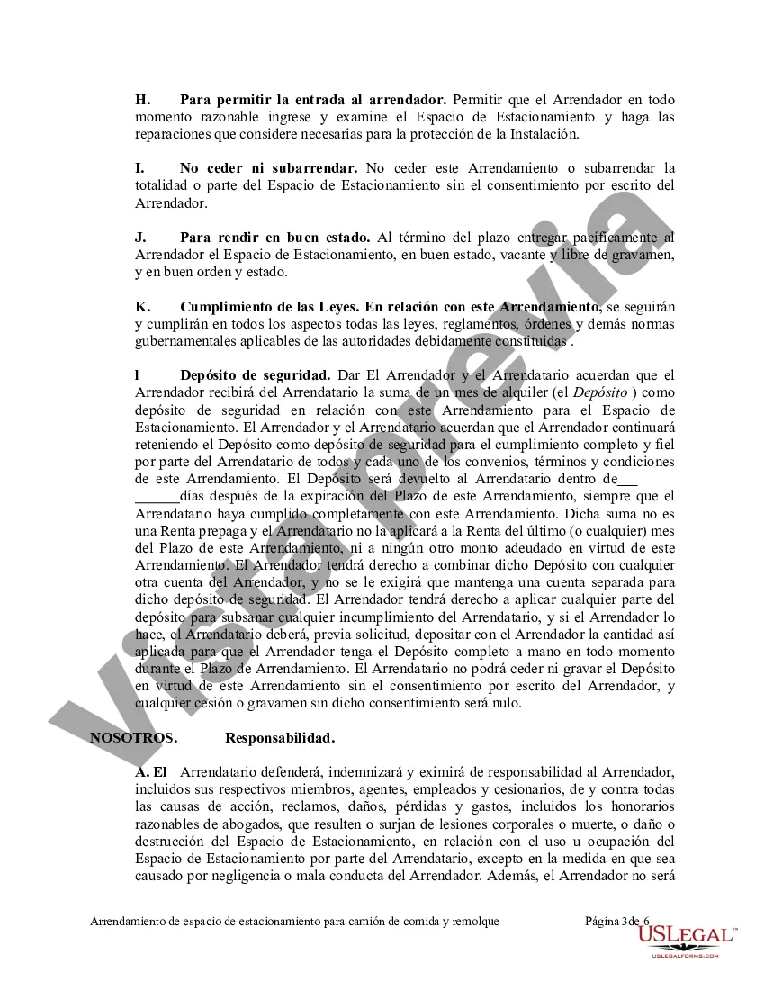 Preview Arrendamiento de espacio de estacionamiento para camión de comida y remolque
