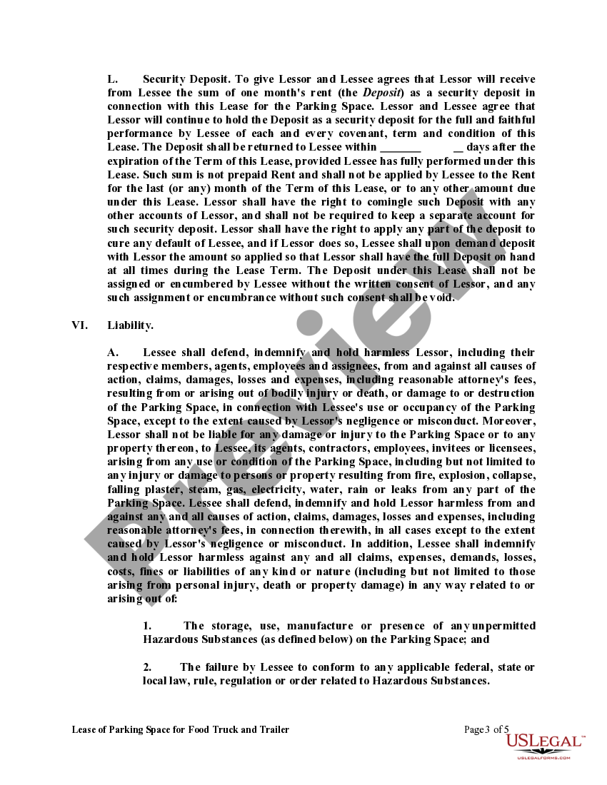 Food Truck Space Lease Agreement