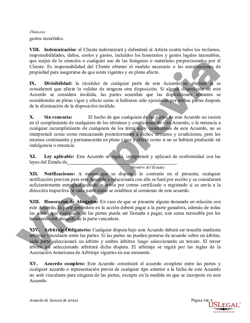 Preview Acuerdo de licencia de artista